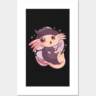 axolotl, axolotl pattern, salamander , salamander shirt, olm, pond newt, lizard , mexican salamander Posters and Art